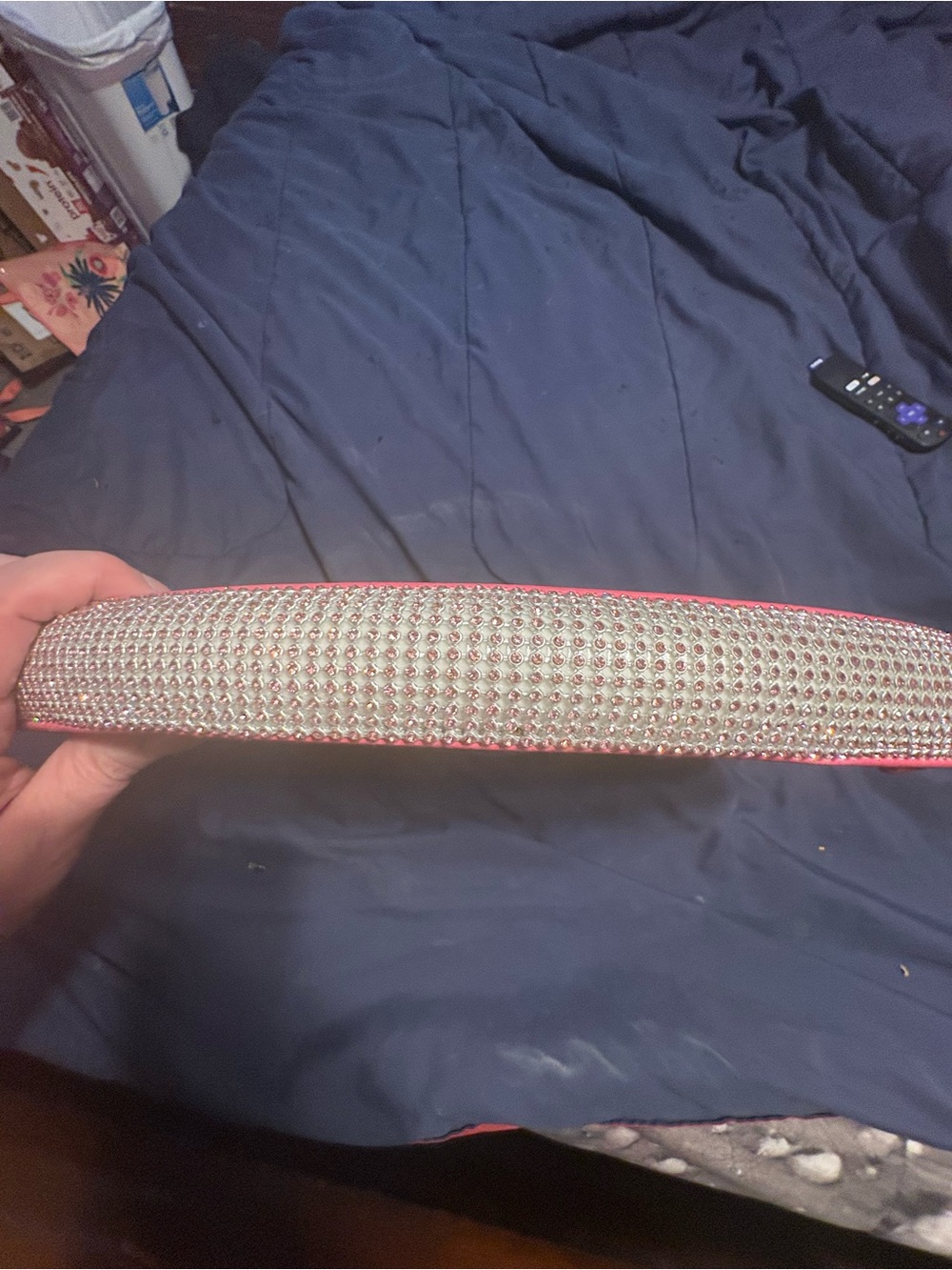Crystal-Embellished Pink steering wheel cover